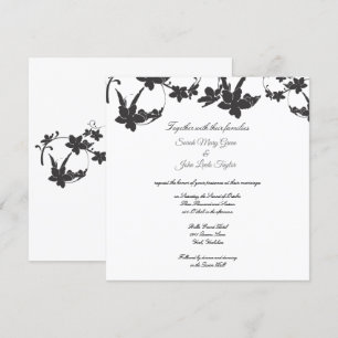 Silhouette simple Faire-part de mariage Carré