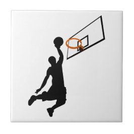 Silhouette Slam Dunk Basketball Player Fliese