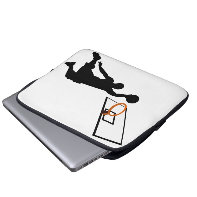 Silhouette Slam Dunk Basketball Player Laptopschutzhülle (Vorne Knopf)