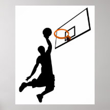 Silhouette Slam Dunk Basketball Player
