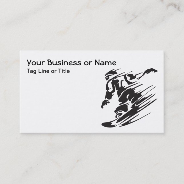 Silhouette Snowboarden Mountain Business Cards Visitenkarte (Vorderseite)