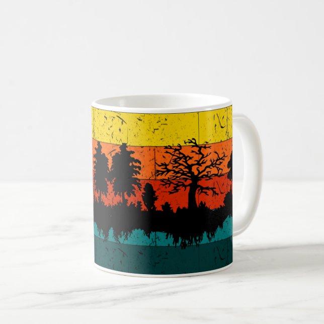 Silhouette Sonnenuntergang - Naturlandschaft im Wa Kaffeetasse (VorderseiteRechts)