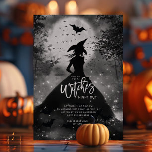 Silhouette Sorcière Halloween Fête Invitation