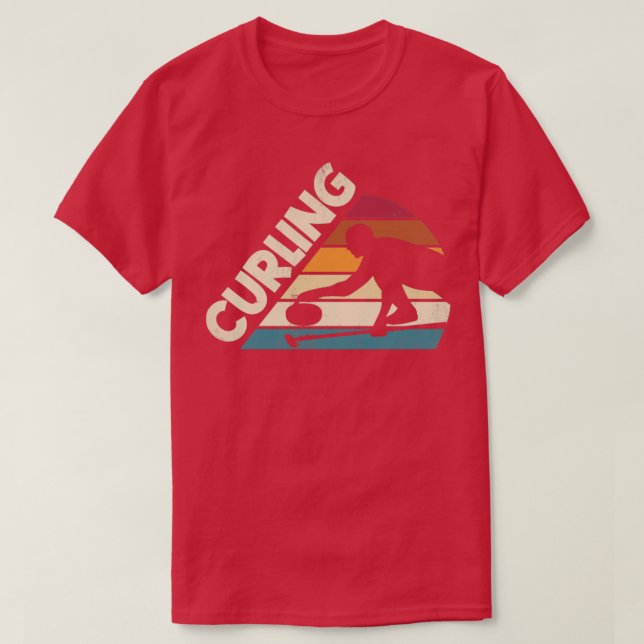 Silhouette Sport Curler Curling Player ausschließe T-Shirt (Design vorne)