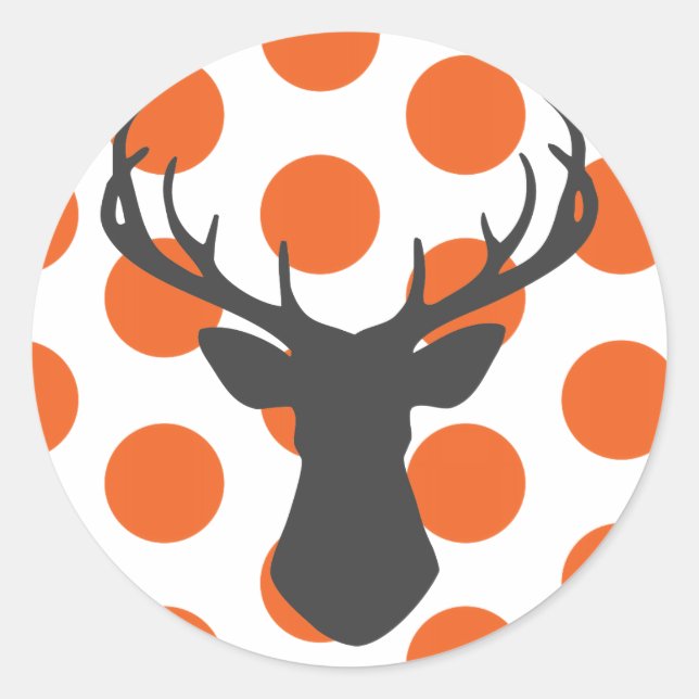 Silhouette Stag Head Runder Aufkleber (Vorderseite)