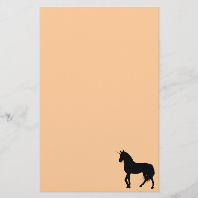 Silhouette-Stationerie Unicorn Briefpapier (Vorderseite)