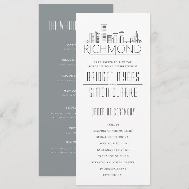 Silhouette stylisée de Richmond | Programme de mar (Devant / Derrière)