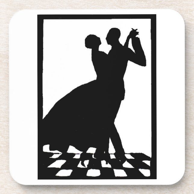 Silhouette Tanzcing in the dark Getränkeuntersetzer (Vorderseite)