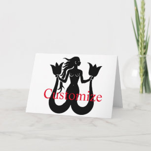 Silhouette Thunder_Cove mit zwei Schwänzen Mermaid Karte