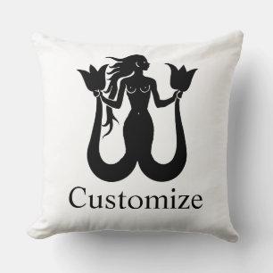Silhouette Thunder_Cove mit zwei Schwänzen Mermaid Kissen