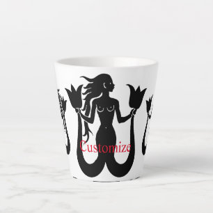 Silhouette Thunder_Cove mit zwei Schwänzen Mermaid Milchtasse