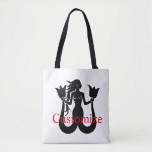 Silhouette Thunder_Cove mit zwei Schwänzen Mermaid Tasche