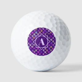 Silhouette "Tierpaare" Lila benutzerdefiniertes Mo Golfball