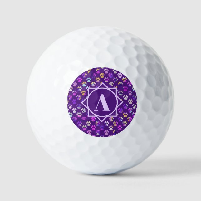Silhouette "Tierpaare" Lila benutzerdefiniertes Mo Golfball (Vorderseite)