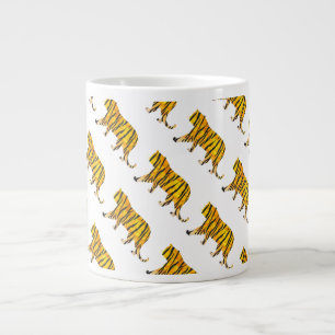 Silhouette Tiger Black und Orange Jumbo-Tasse