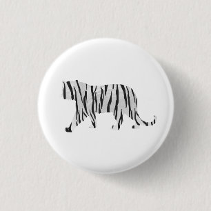Silhouette Tiger Schwarz/Weiß Button