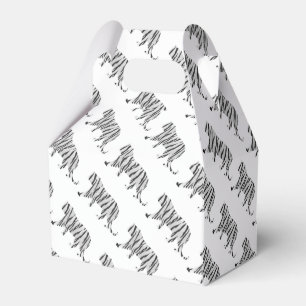 Silhouette Tiger Schwarz/Weiß Geschenkschachtel