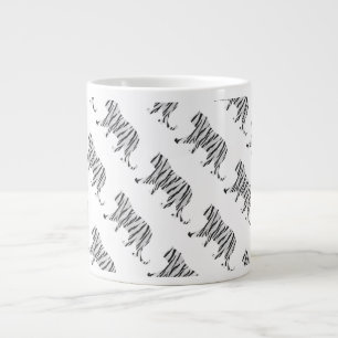 Silhouette Tiger Schwarz/Weiß Jumbo-Tasse