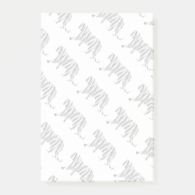 Silhouette Tiger Schwarz/Weiß Post-it Klebezettel (Vorderseite)