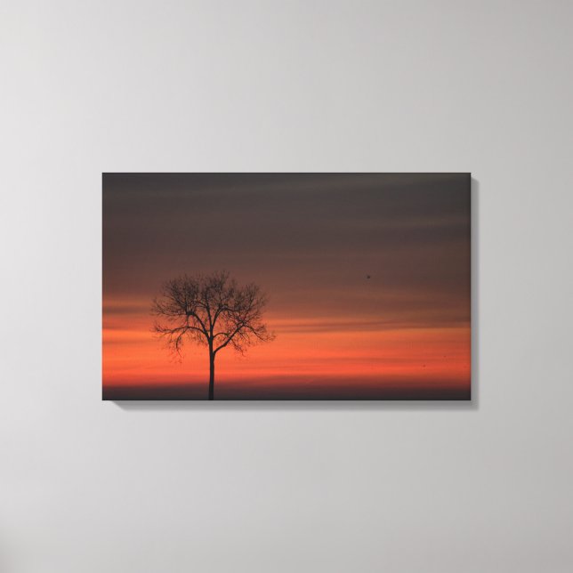 Silhouette Tree Stretched Canvas Print Leinwanddruck (Vorderseite)