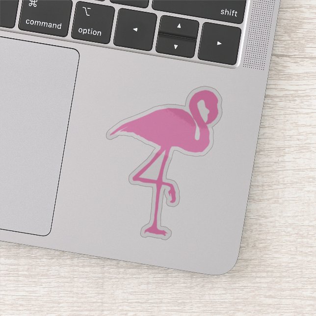Silhouette Tropisches Rosa Flamingo Aufkleber (Detail)