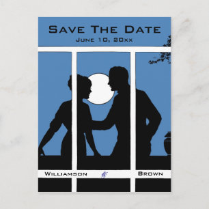 Silhouette und Mondlicht Save the Date Postkarten