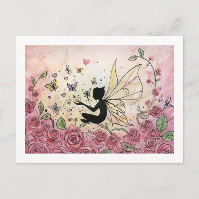 Silhouette und Rose Postkarte (Vorderseite)