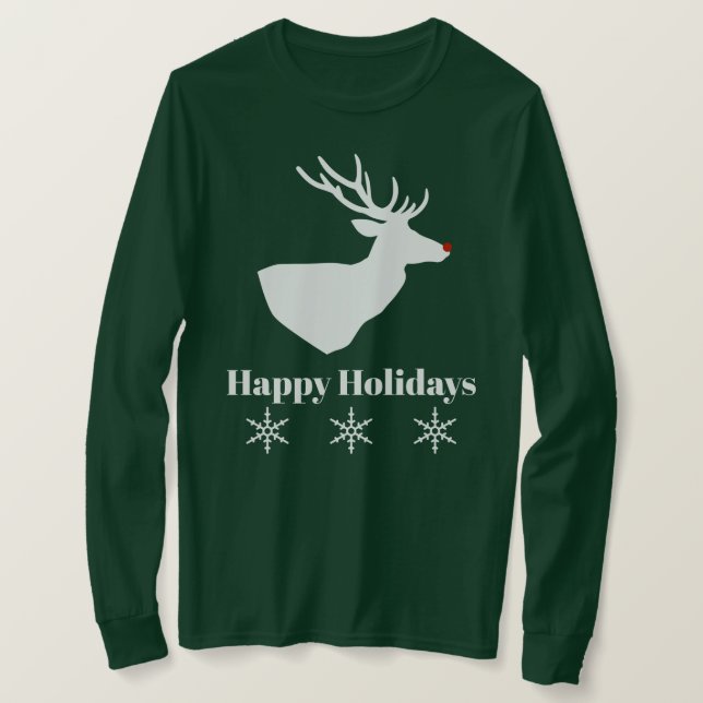 Silhouette und Schneeflocken T-Shirt (Design vorne)