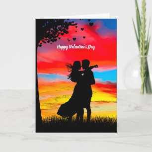 Silhouette Valentinstag Feiertagskarte