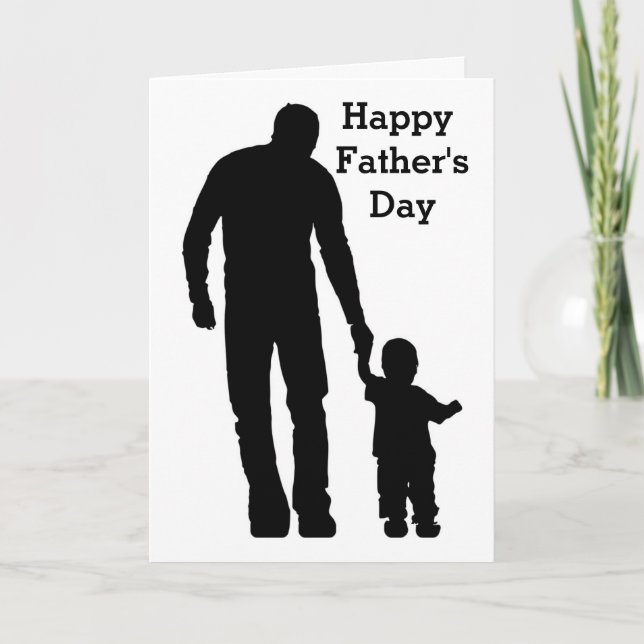 Silhouette Vater Wanderung Kindergrußkarte Karte (Vorderseite)