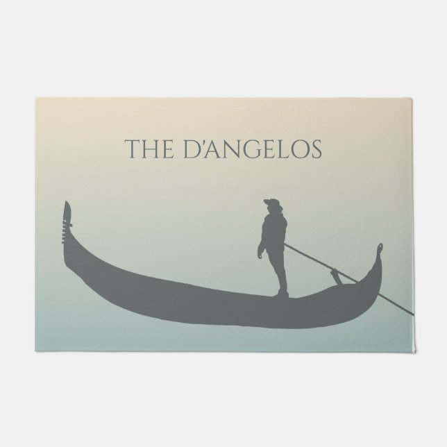 Silhouette Venice Gondola bei Sunset Personalisier Fußmatte (Vorderseite)