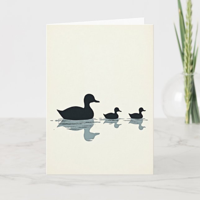 Silhouette Vögel Muttertagskarte Karte (Vorderseite)