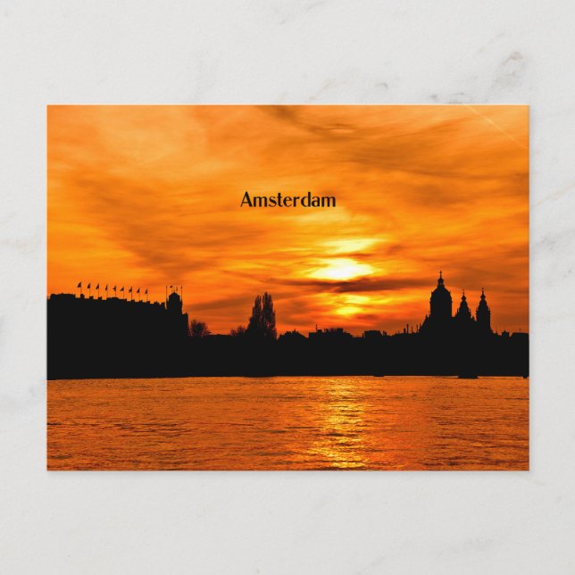 Silhouette von Amsterdam Postkarte (Vorderseite)