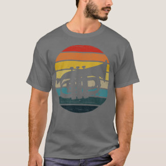 Silhouette von Bariton auf einem gestörten Retro-S T-Shirt
