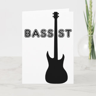 Silhouette von Bassisten Karte