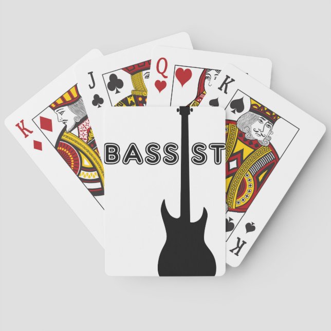 Silhouette von Bassisten Spielkarten (Rückseite)