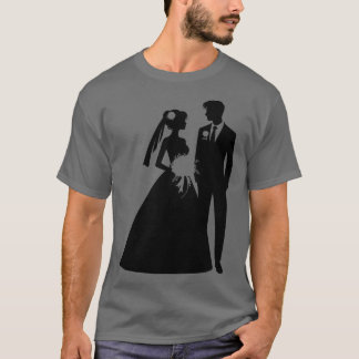Silhouette von Braut und Boden T-Shirt