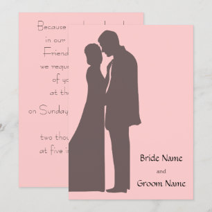 Silhouette von Braut und Bräutigam Einladung