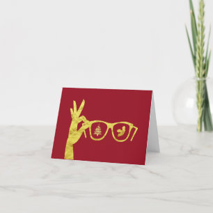 Silhouette von Brille Optiker Weihnachtskarte Karte