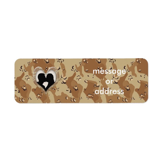 Silhouette von Couple Kissing (Camouflage Heart) (Vorne)