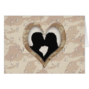 Silhouette von Couple Kissing (Camouflage Heart)
