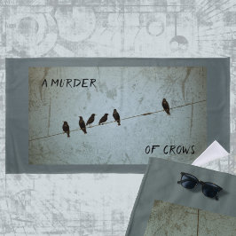 Silhouette von Crows Mystery Fan Gray and Blue Strandtuch