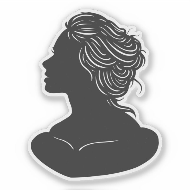 Silhouette von Frauen Aufkleber (Vorderseite)