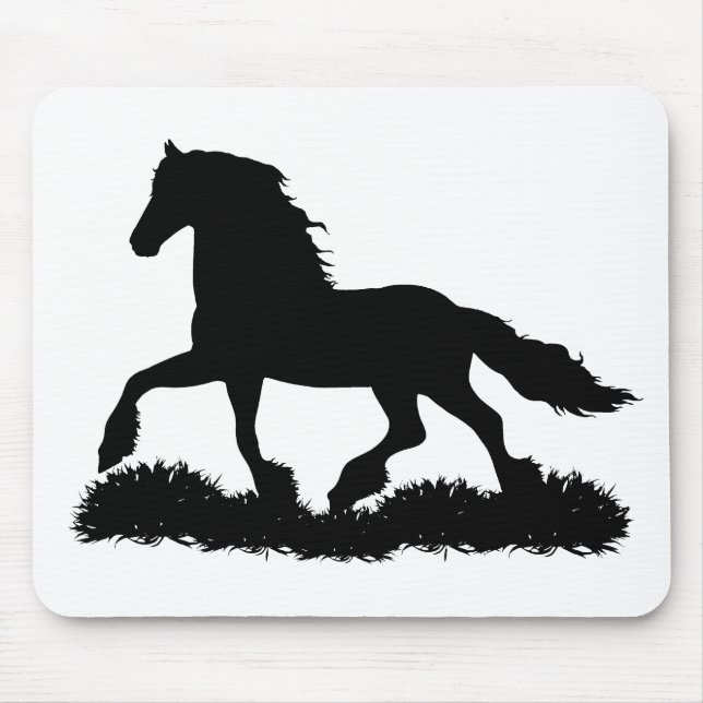 Silhouette von Friesen, Hengst Mousepad (Vorne)