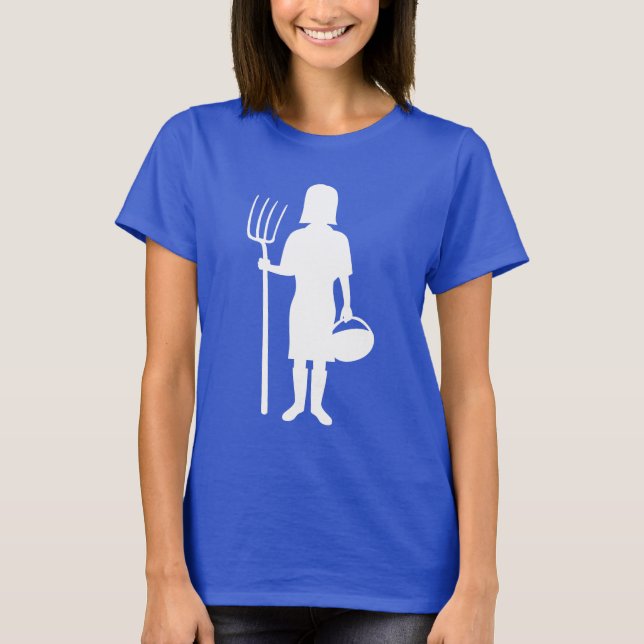 Silhouette von Geflügelfleisch Bauer T-Shirt (Vorderseite)