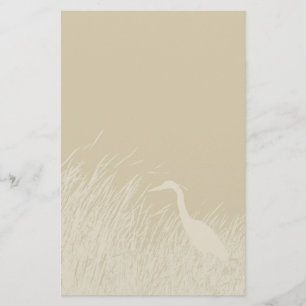 Silhouette von Great Blue Heron im Sumpfgras Briefpapier
