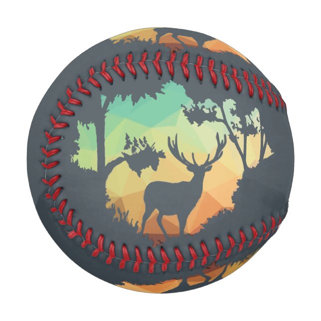 Silhouette von Hirschen im Friedlichen Wald beobac Baseball (Vorderseite Links)