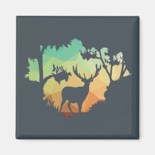 Silhouette von Hirschen in der Natur beobachten Magnet