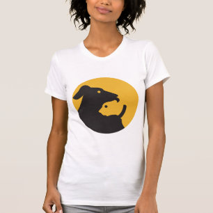 Silhouette von Katzen und Hunden T-Shirt