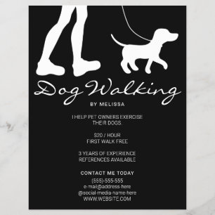 Silhouette von Legs und Hunden auf Black Dog Walke Flyer